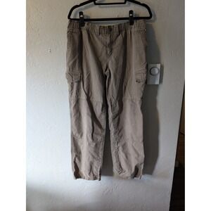 Womens Lands End beige wide leg cargo pants size M